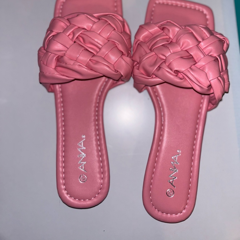 Anna. Pink Mule Slides/Sandals.